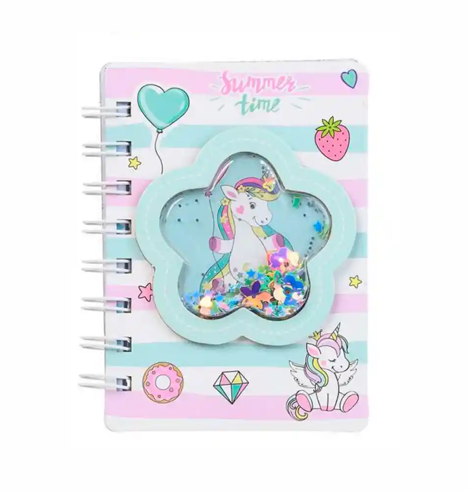 Agenda Libreta Diario Unicornio Pony 3d Corazones Estrellas