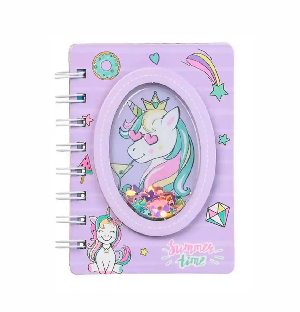 Agenda Libreta Diario Unicornio Pony 3d Corazones Estrellas