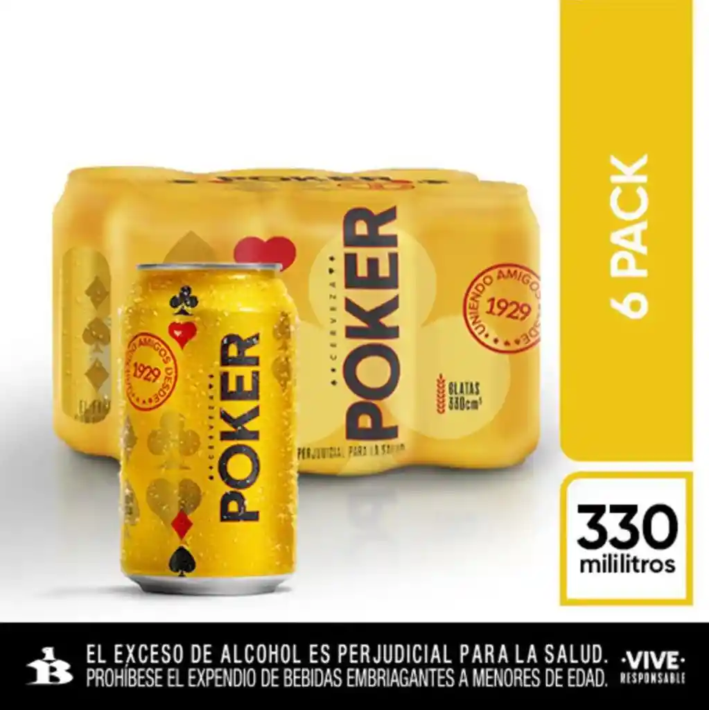 Cerveza Poker Sixpack Lata