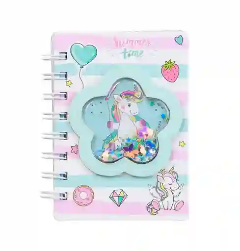 Agenda Libreta Diario Unicornio Pony 3d Corazones Estrellas