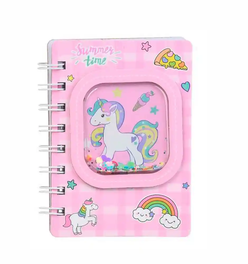 Agenda Libreta Diario Unicornio Pony 3d Corazones Estrellas