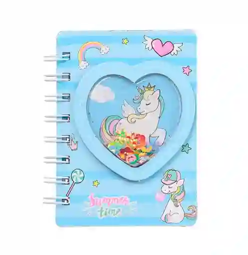 Agenda Libreta Diario Unicornio Pony 3d Corazones Estrellas