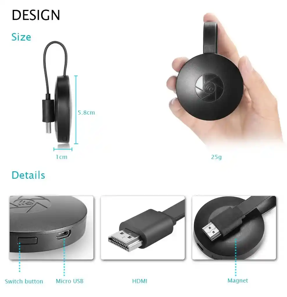 Conector Wifi De Celular A Televisor- Adaptador Chromecast