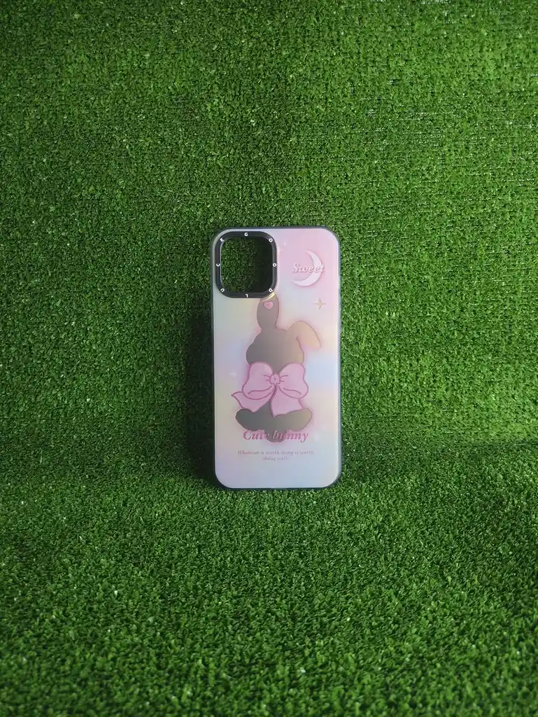 Iphone 12 Pro Max| Forro Protector | Case Rigido|good Luck |cute Bunny | Bordes Reforzados |iphone| Carcasa | Funda | Anti Humedad | Full Proteccion.