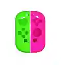 Protector En Silicona Rosa - Verde Para Control Joycon Nintendo Switch