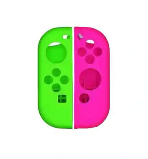 Protector En Silicona Rosa - Verde Para Control Joycon Nintendo Switch