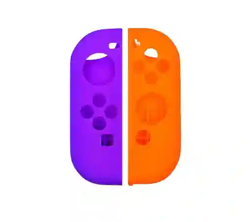 Protector En Silicona Morada - Naranja Para Control Joycon Nintendo Switch