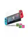 Silicona Joycon Rosa - Verde + Vidrio Templado + 2 Grips Para Nintendo Switch