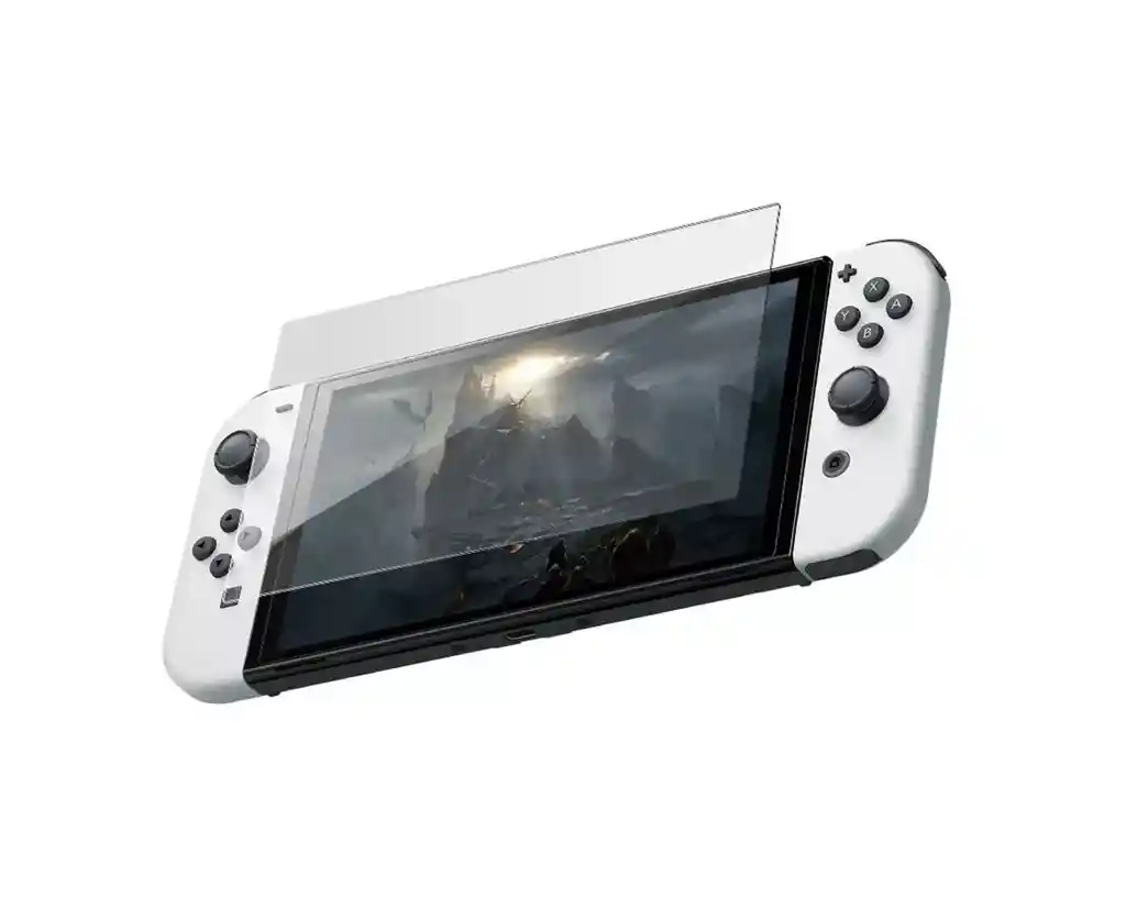 Silicona Joycon Rojas + Vidrio Templado + 2 Grips Para Switch Oled