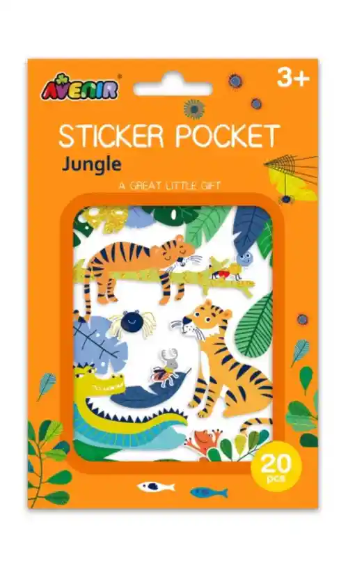 	 Set Arte Y Manualidades Stickers Brillantes La Selva Niñas
