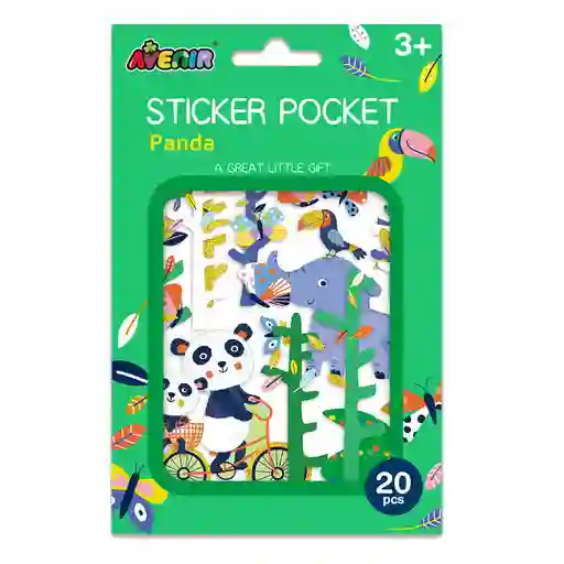 Set Arte Y Manualidades Stickers Brillantes Panda Niñas