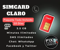 Simcard De Claro Paquete Todo Incluido 10 Días