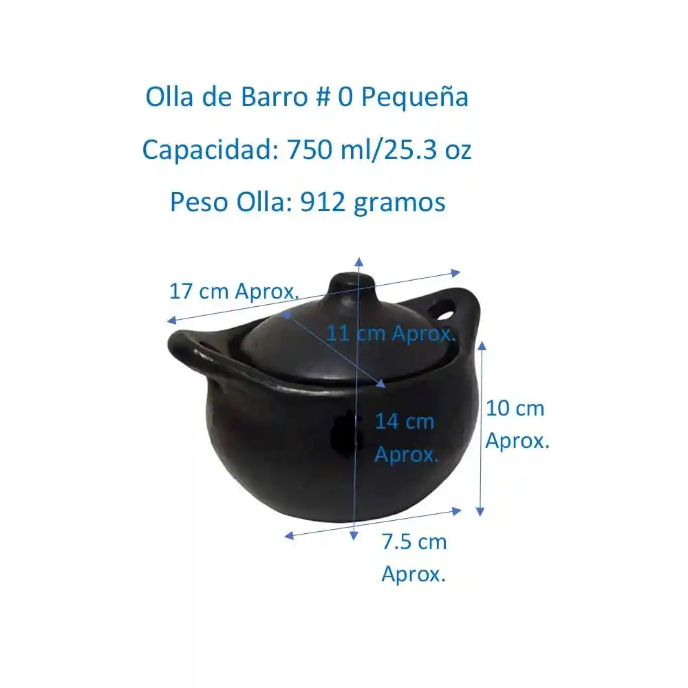 Olla En Barro Pequeña Sopas 750 Ml Artesanal