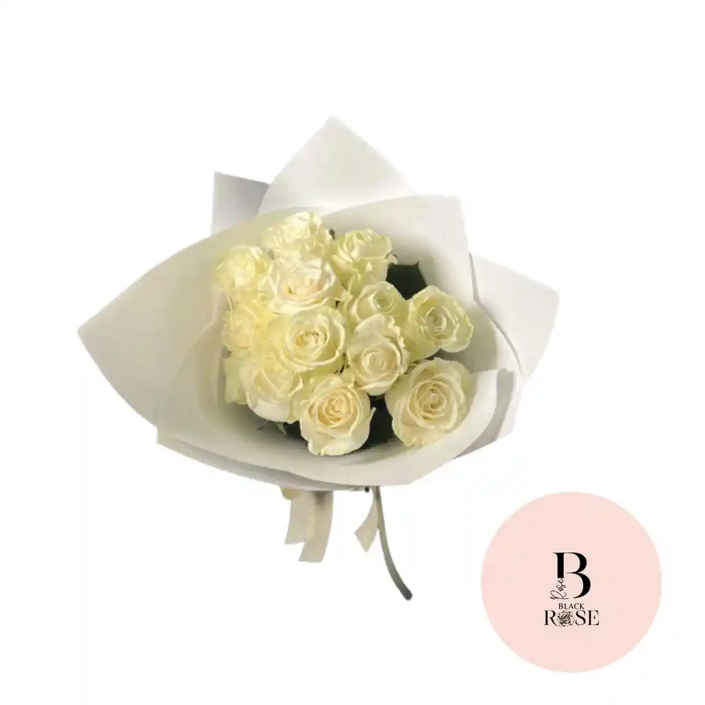 Rosas Blancas Docena En Bouquet