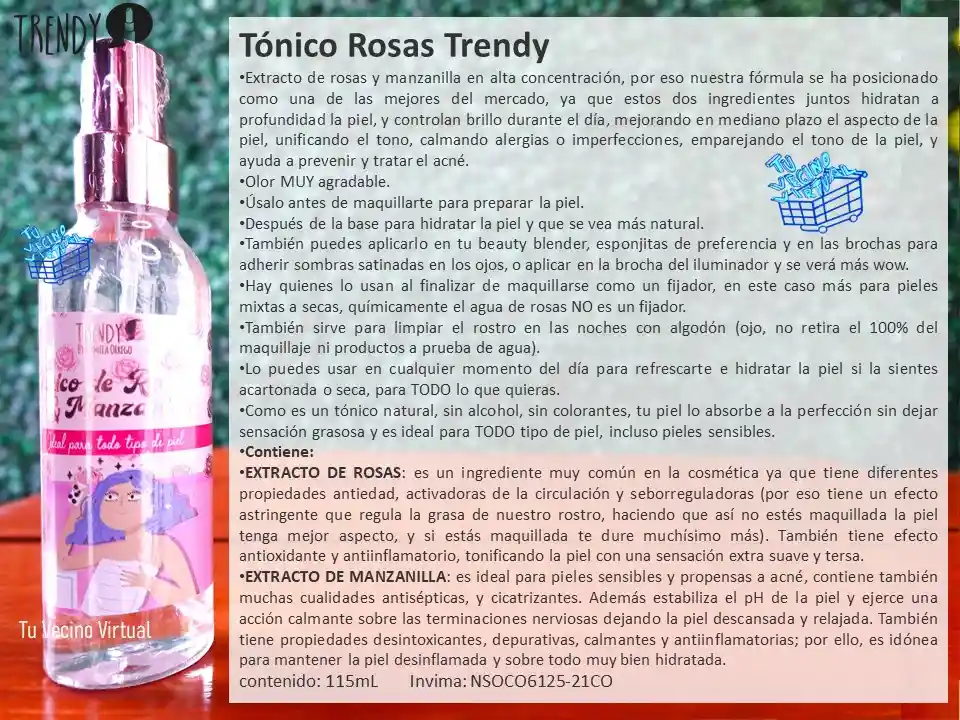 Tónico De Rosas Y Manzanilla Trendy