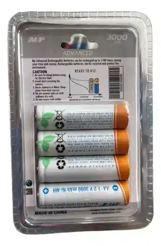 Baterias Pilas Recargables Mp Aa X4