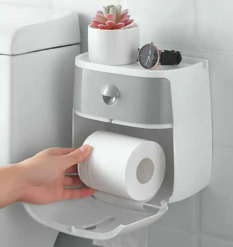 Organizador De Baño Dispensador De Papel Higiénico Y Mas