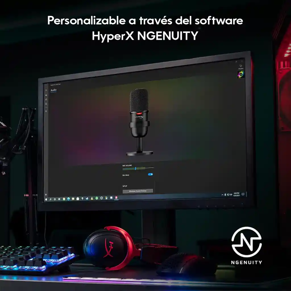 Micrófono Usb Pro Gamer Streaming Hyperx Solocast Negro