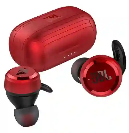 Audifonos Inalambricos Jbl T280 Tws Impermeables, Con Microfono Y Estuche De Carga Color Rojo Metalizado