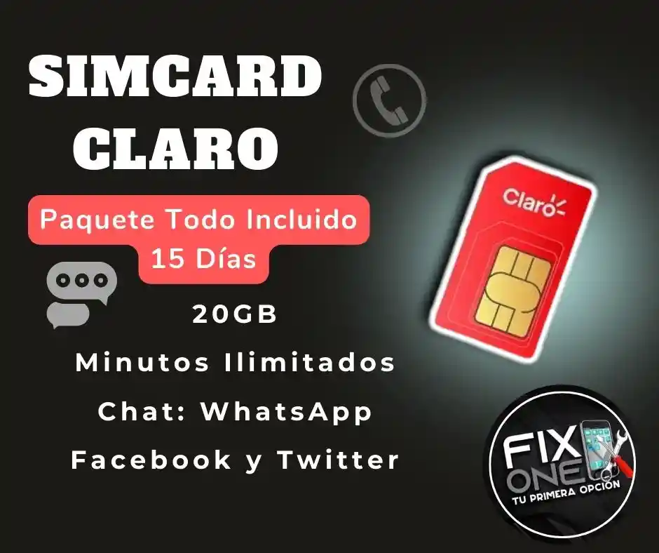 Simcard De Claro Todo Incluido 15 Días