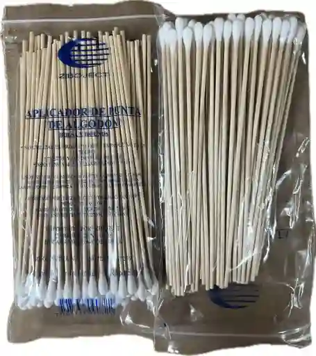 Aplicador De Madera Con Algodón Bolsa X 100 Unidades
