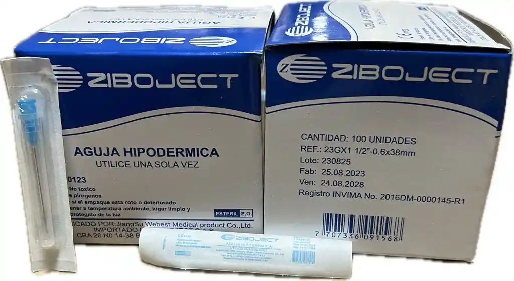 Aguja Hipodermica 23 X 1 ½, Caja X 100 Unds