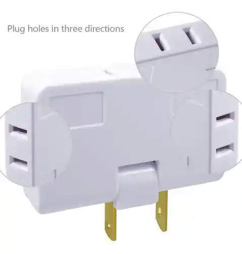 Adaptador Toma Corriente 3 Salidas Giratorio 2500w