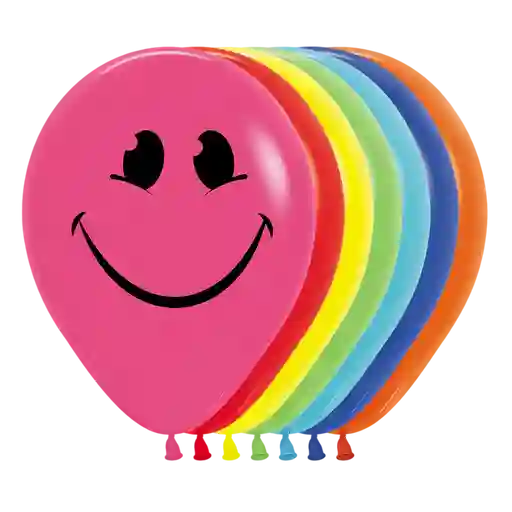 Bombas Globos Biodegradable De Latex Carita Sonriente Colores Surtidos R12