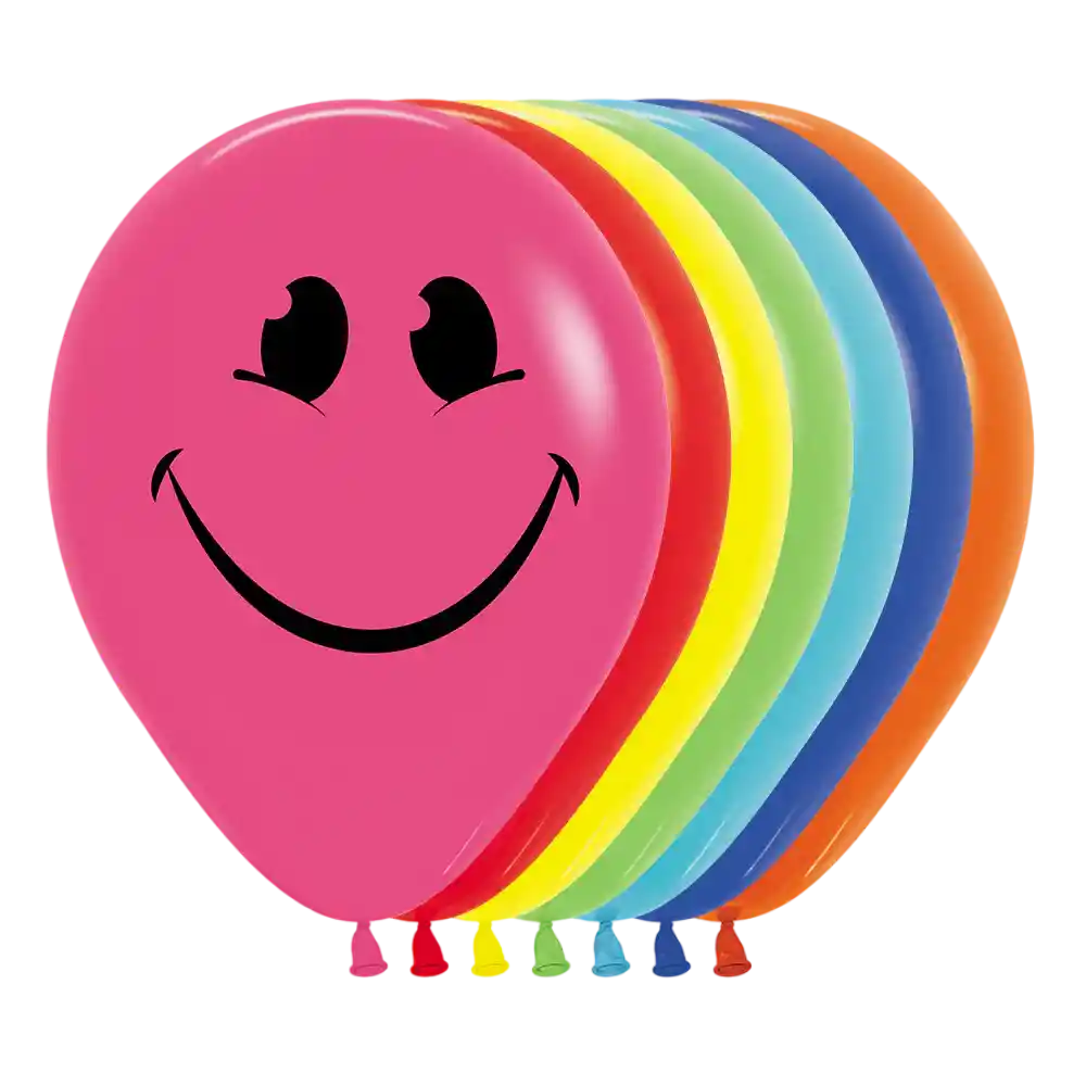 Bombas Globos Biodegradable De Latex Carita Sonriente Colores Surtidos R12