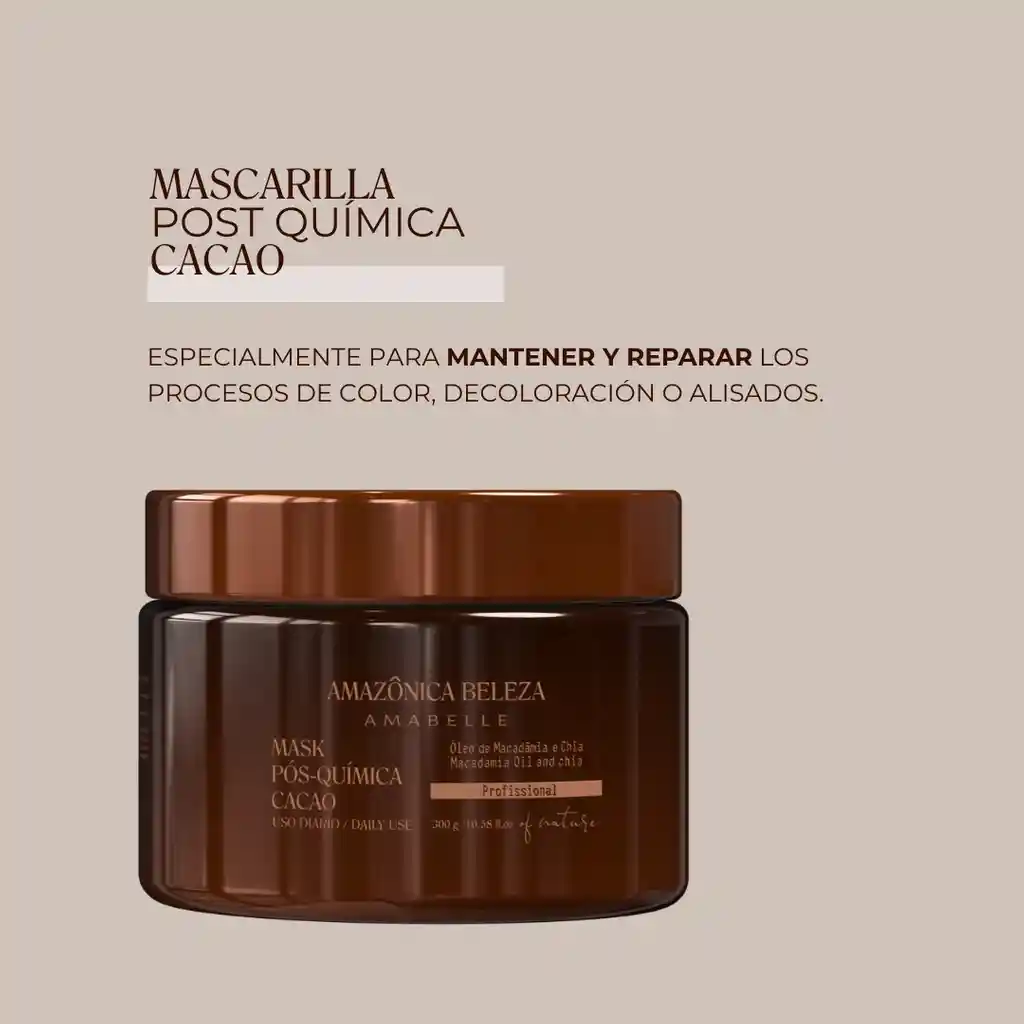 Mascarilla Post Quimica Cacao, Reparaciòn