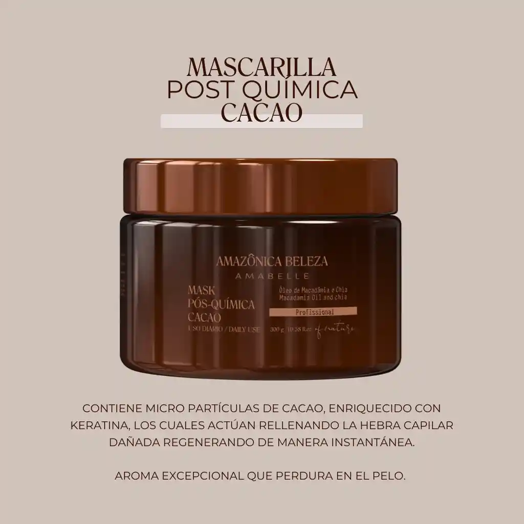 Mascarilla Post Quimica Cacao, Reparaciòn