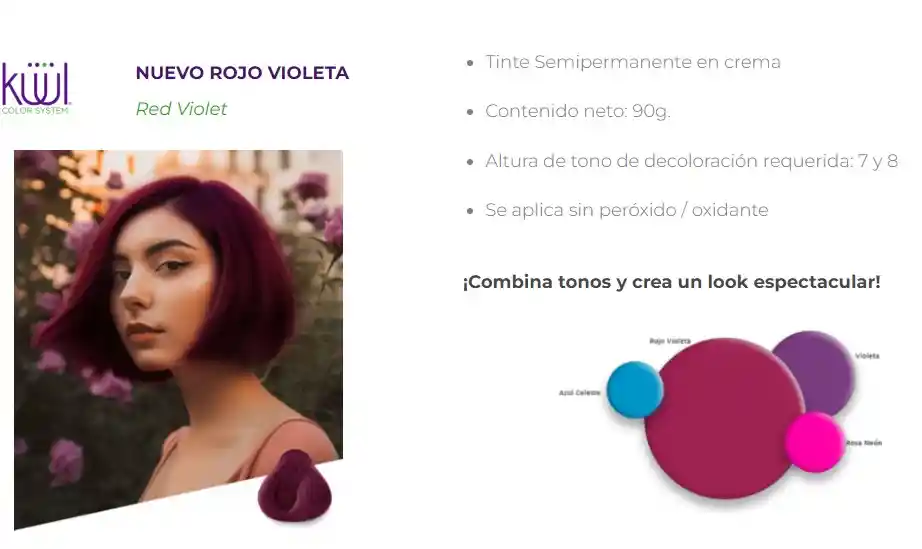 Tinte Kuul Funny Rojo Violeta 90ml