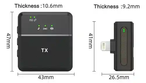 Microfono Dual Inalambrico Solapa Profesional Lightning Sx8 Color Negro