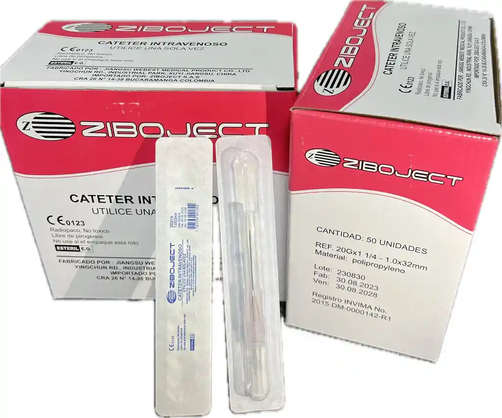 Cateter Intravenoso 20g X 1 ¼, Caja X 50 Unds