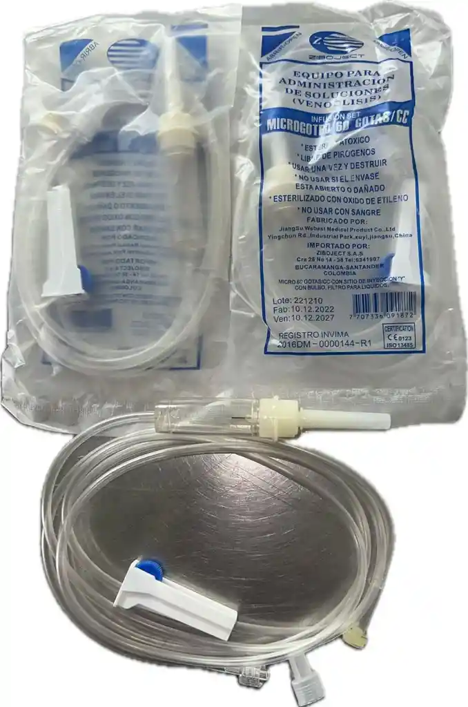 Equipo Microgoteo Sin Aguja, Sin Bulbo, Bolsa X 25 Unds