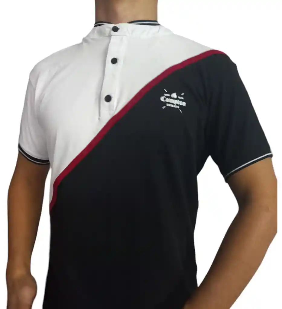 Camiseta Cuello Alto Con Botones Talla M