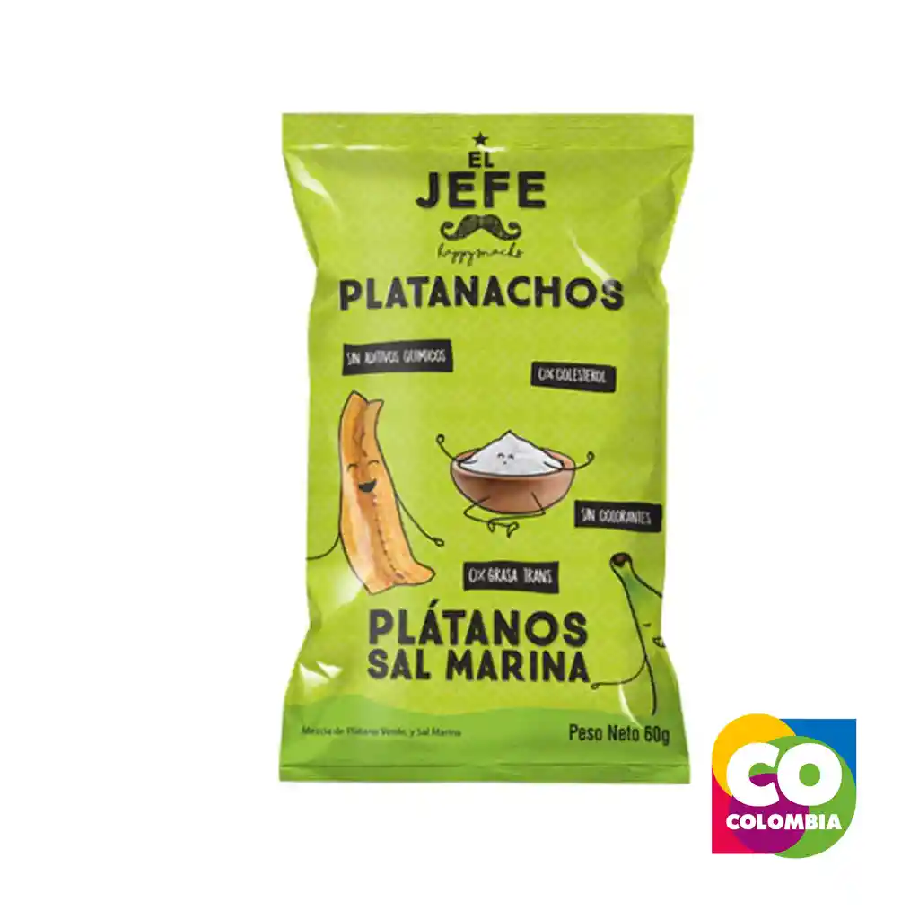 Chips Plátano Verde Y Sal Marina Marca El Jefe