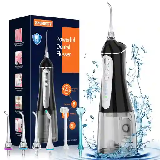 Irrigador Dental De Agua Para Limpieza De Dientes Negro Grinest