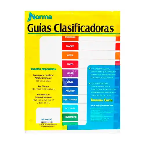 Guias Clasificadora Meses, Norma.