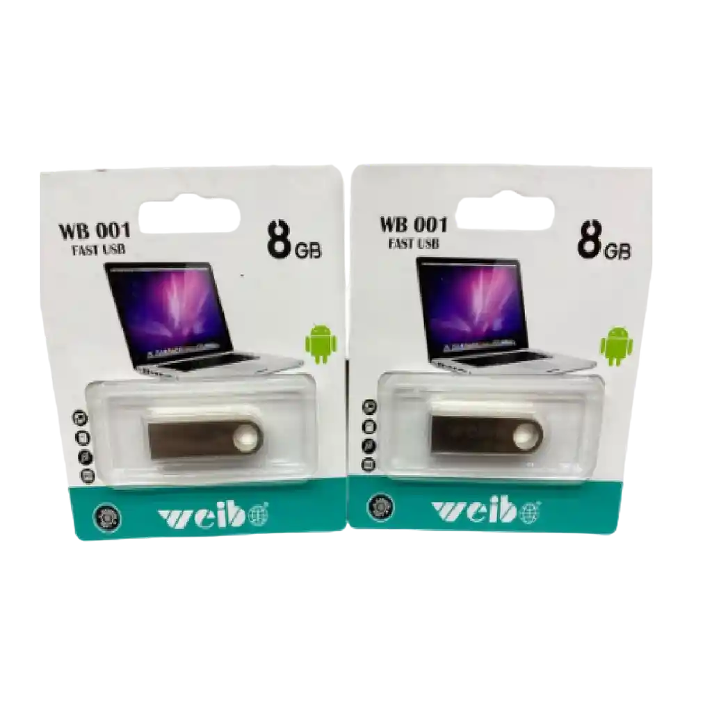 Usb 8gb Marca Weibo Metálica Wb 001