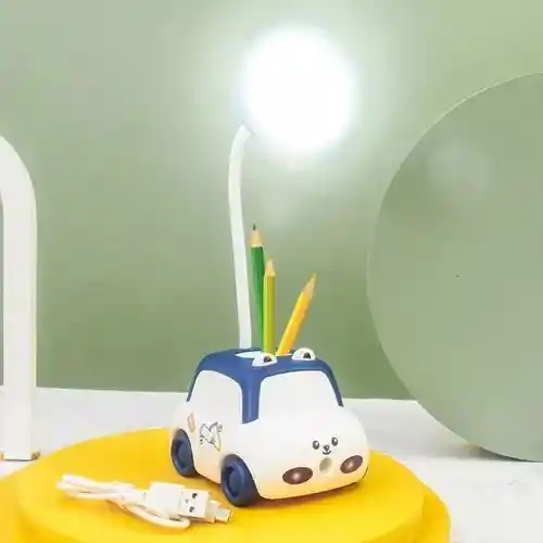 Lámpara Autito Con Sacapuntas Infantil Mesa De Luz