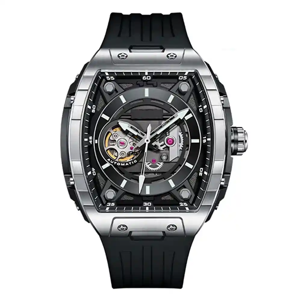 Reloj G-force At9812 Automatico Cuadrado Hombre + Estuche