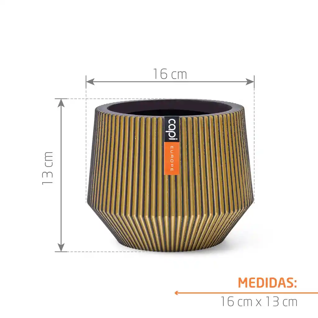 Matera Cylinder Geo Groove 16 Cm Oro