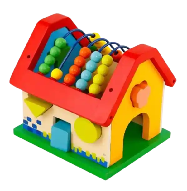 Juego Didáctico Montessori 2en 1 Casa Encajable Con Abaco