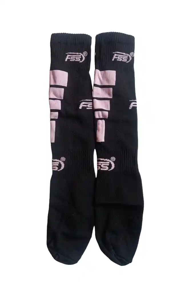 Medias Para Niña Niño Talla: 8-10 Fútbol Unisex Deportivas Fss - Negro/rosado