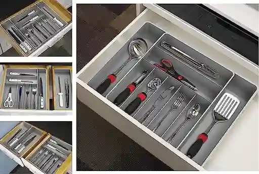 Organizador De Cubiertos Extensible Para Cajones De Cocina