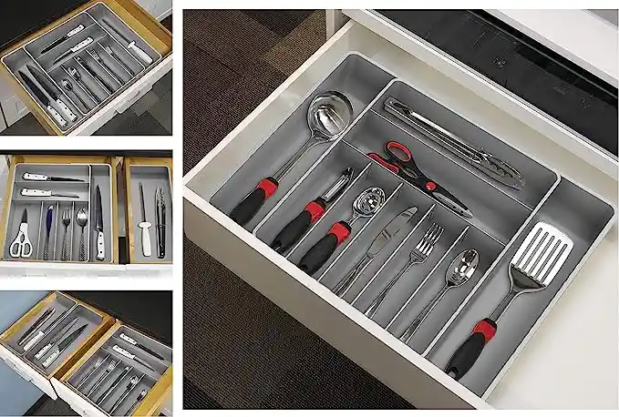 Organizador De Cubiertos Extensible Para Cajones De Cocina