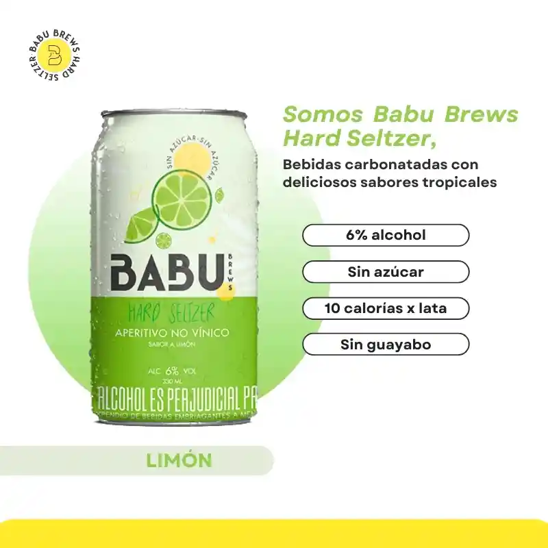 Babu Limon Hard Seltzer - Babu Brews 330ml