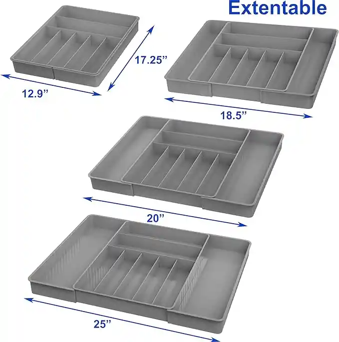 Organizador De Cubiertos Extensible Para Cajones De Cocina