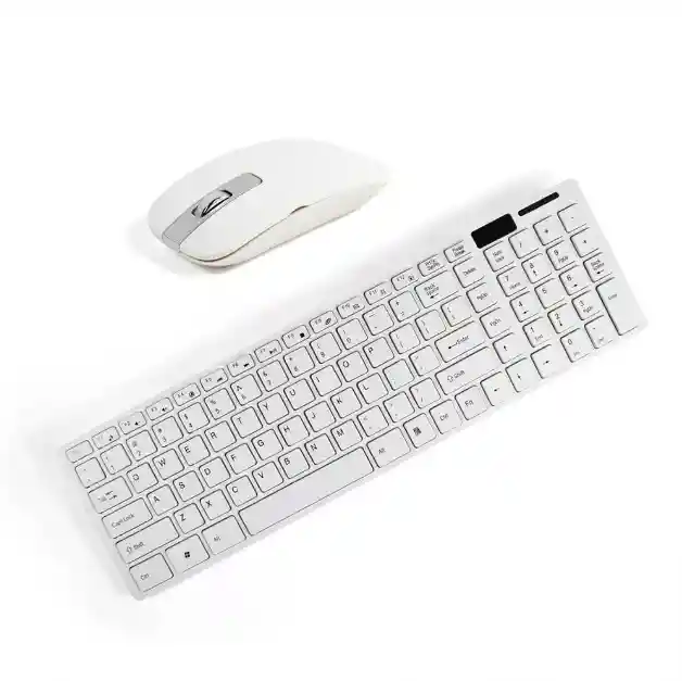 Combo Kit De Teclado Numérico + Mouse Óptico Inalámbrico Pc 2.4ghz Color Del Teclado Blanco